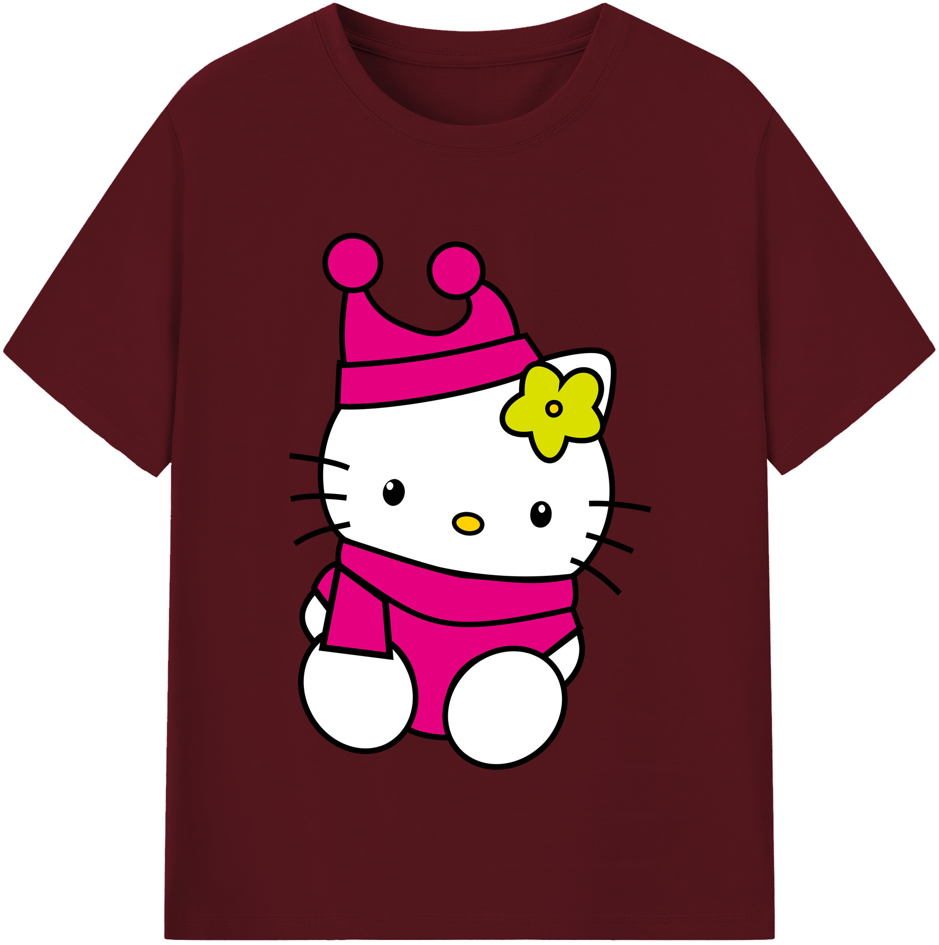 （画像用） Hello Kitty ハローキティ 綿100％半袖Tシャツ（フロントプリント）